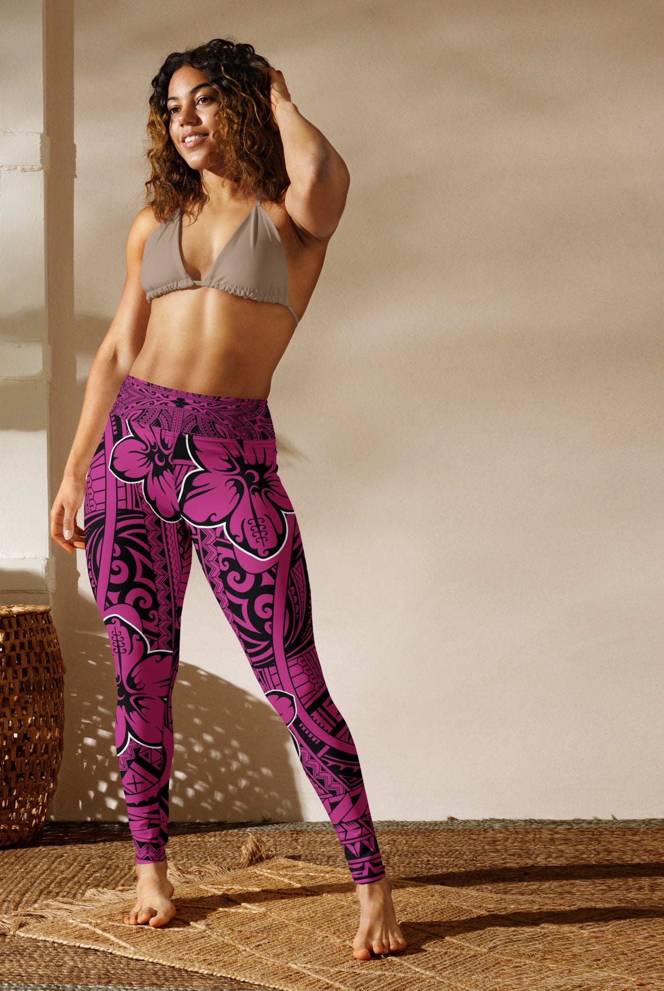 Poly-Print Purple Yoga Leggings - Shirley's