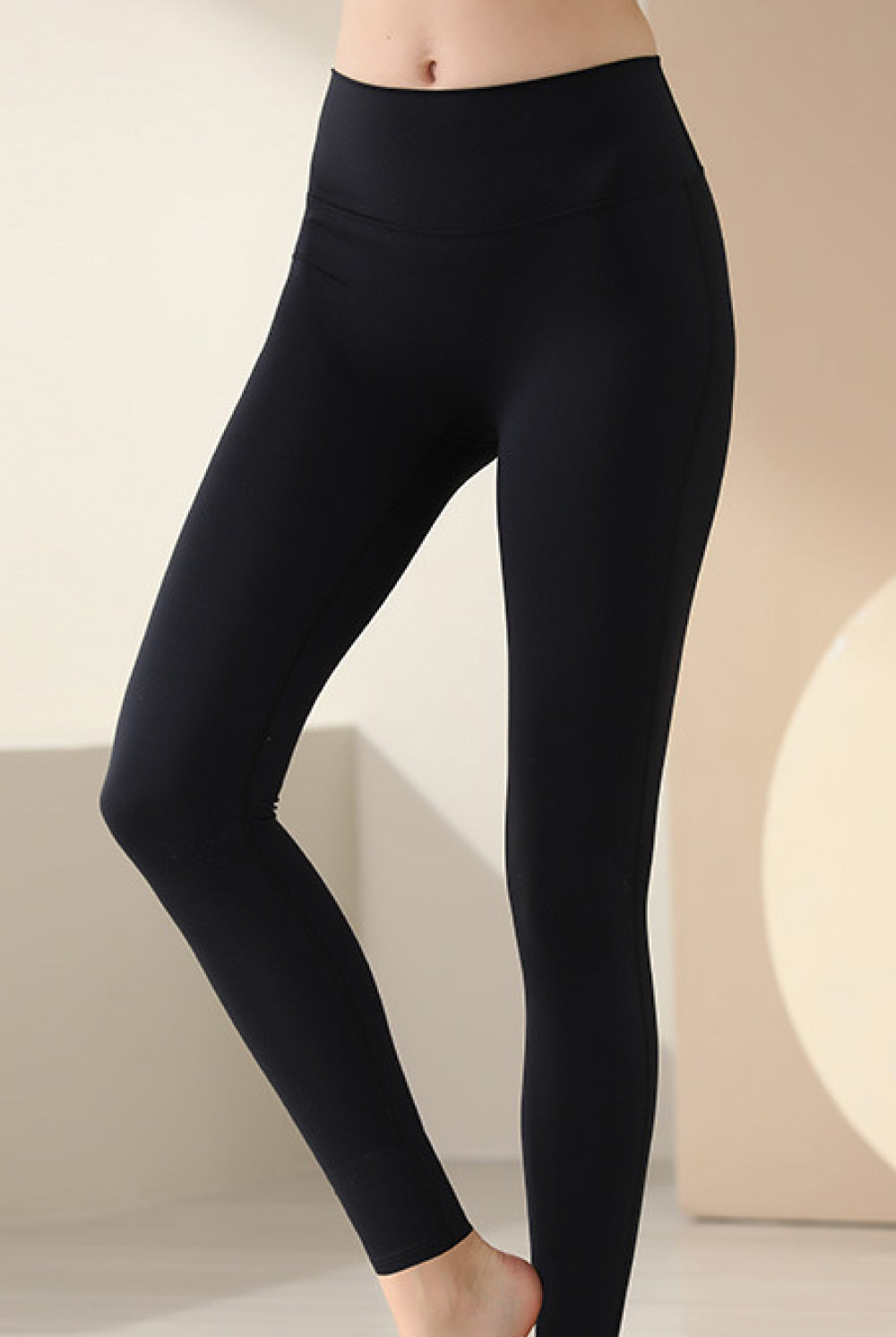 Wide Waistband Slim Fit Long Sports Leggings - Shirley's