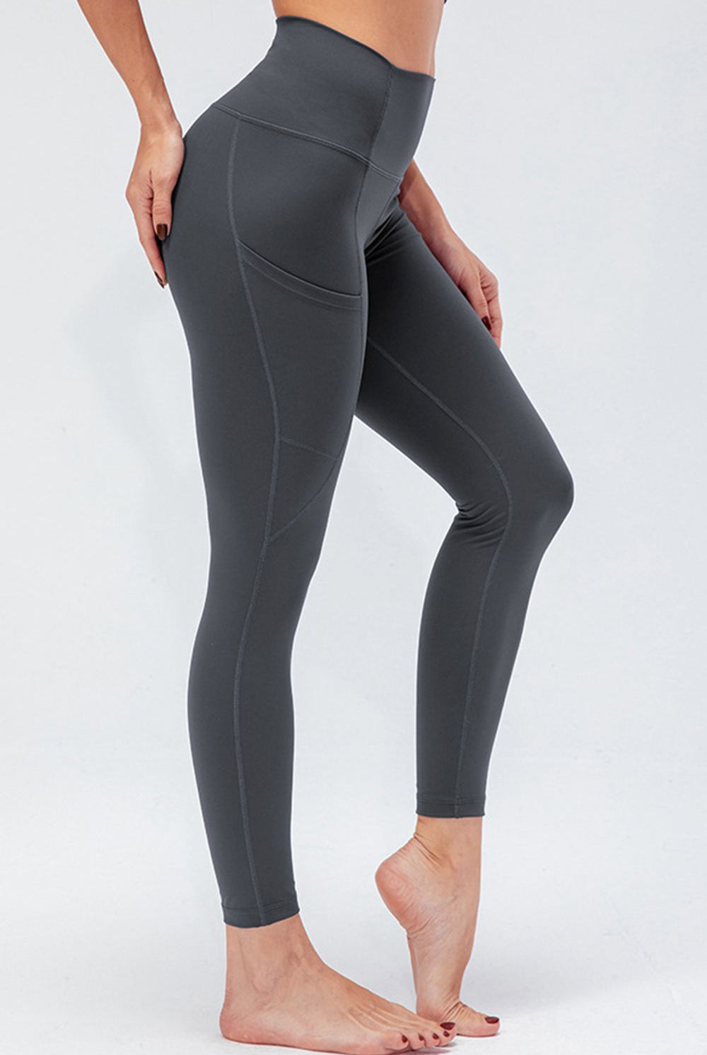 Breathable Wide Waistband Active Leggings with Pockets - Shirley's
